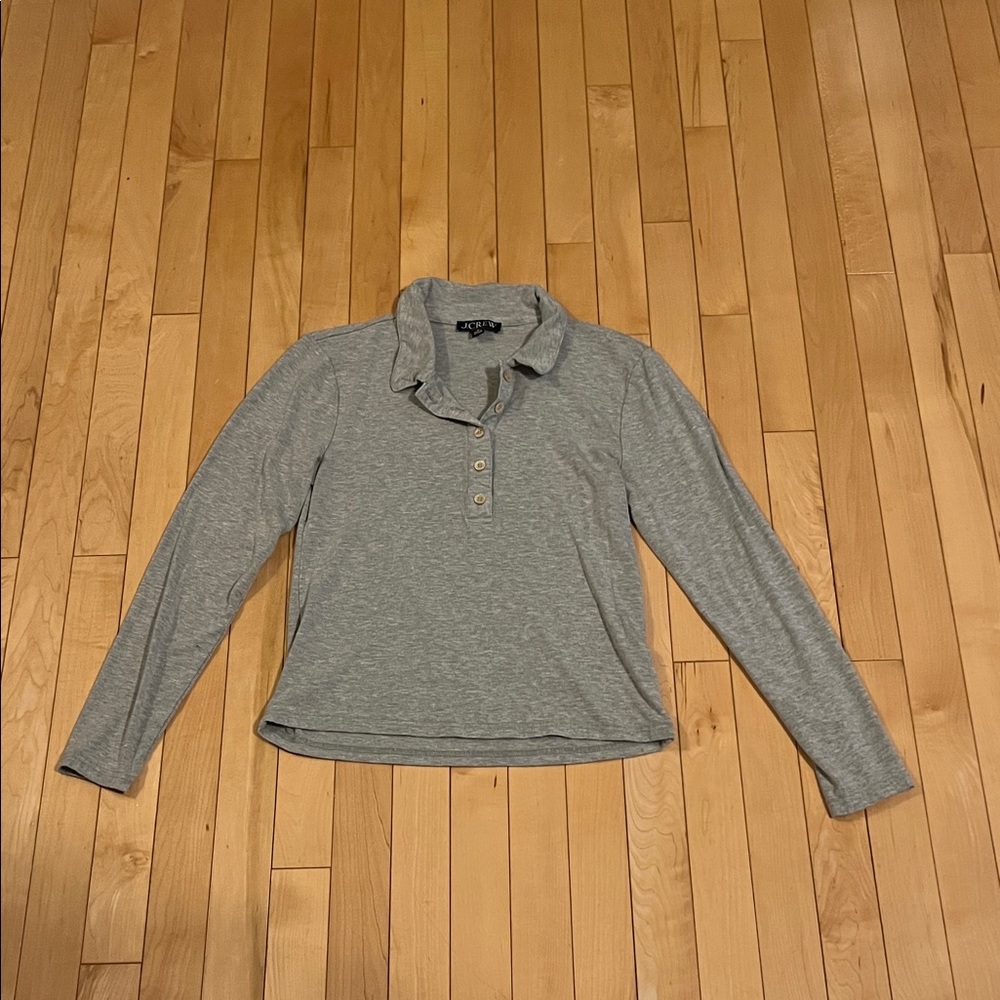 J. Crew Heather Gray Collared Shirt Size Medium